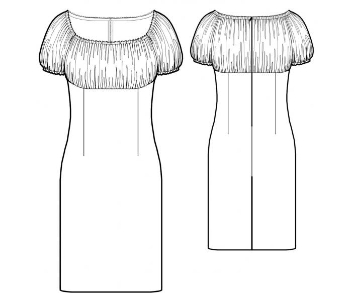 Выкройка простого платья для полных из трикотажа или хлопка